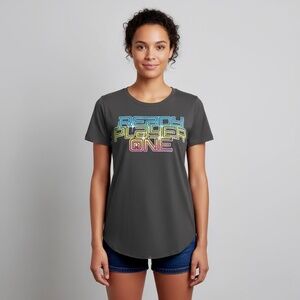 Ready Player One Logo T Shirt Longline Cotton Blend Extra Small Box Lunch